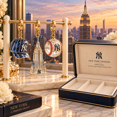 New York Baseball Fan Bag Charm Set