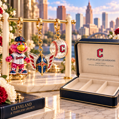 Cleveland Baseball Fan Bag Charm Set