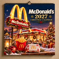 Snowy Drive-Thru Christmas 2027 Wall Calendar