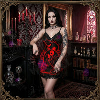 Crimson Moon Skeleton Lace Nightgown